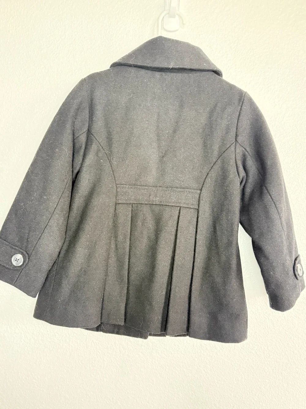 Old Navy Girls Charcoal Gray Double-Breasted Peacoat